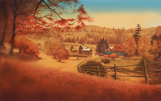 Autumn in Fremont - "Watercolor Painting" - Painting for Room - 22.4x15 Inches - [Ando0009]