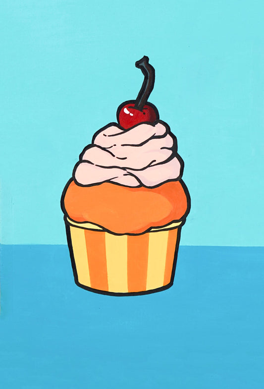Cream Cake - “Acrylic painting”  - painting for Room - 11.2x7.5 Inches - [Arasi0008]